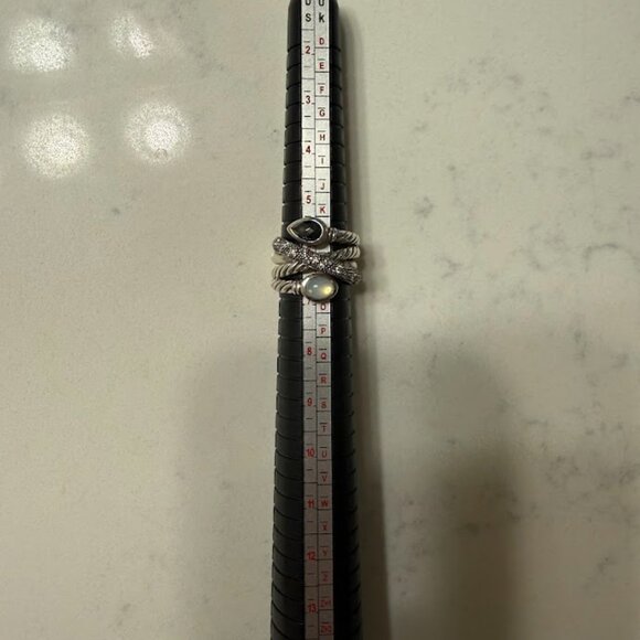 David Yurman Silver Diamond Grisaille Ring - RARE - Size 7 - Picture 4 of 4